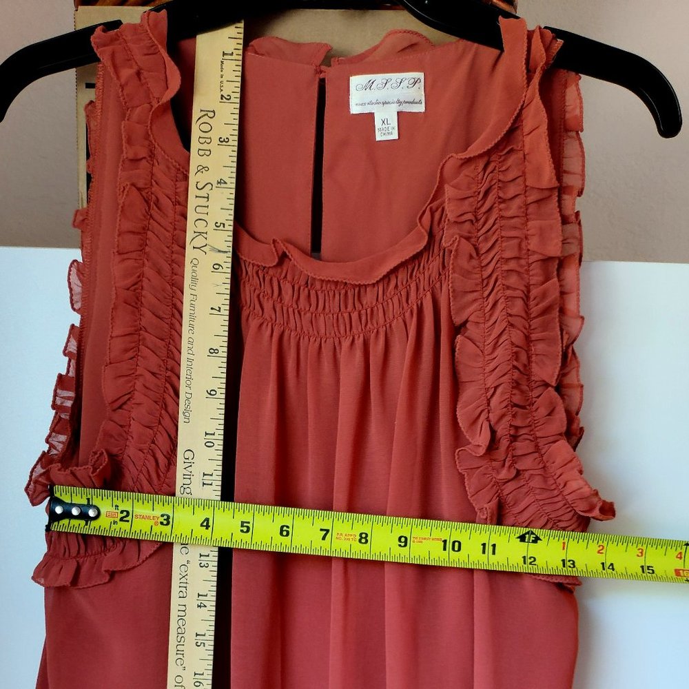 JUST REDUCED!!!  MSSP MAX STUDIO  XL Rust Ruffle Sleeveless Top